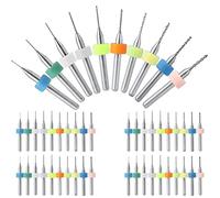 HAAMNING7 PCB Drill Bits Set Micro Drill Bits Set, Spiral Flute Carbide 0.3mm-1.2mm Drill Bit for Dremel Print Circuit Board Jewelry Beeswax Rough Stone CNC Engraving, 40PCS(4 of Each size)