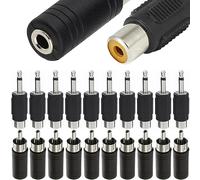 HAAMNING7 RCA to 3.5mm Adapter, RCA Male Plug to 1/8" Female Mono Jack Audio Connector & RCA Female Plug to 1/8" Male Mono Jack Audio Connector for Receiver, Speaker, Audio Equipment (20 Pack)