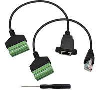 HAAMNING7 RJ45 Male to 8-Pin Screw Terminal Adapter LAN for Cat7 Cat6 Cat5 Cat5e Ethernet Extender RJ45 Female to 8 Pin Connector Cable T568B for CCTV Digital Internet DVR Network Ethernet Port