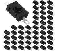 HAAMNING7 Self-Lock Micro Push Button Switch, 2 Pin On/Off Push Button Control KAN-28 for Flashlight 18x12mm SMD Type ON-Off Mini Switch (Flat Pin with Hole) (50 PCS)