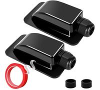 HAAMNING7 Solar Cable Gland Waterproof Housing Single Port Cable Entry Box ABS 3mm to 12mm for RV Boats, 2 PCS Solar Panel Wiring Mounting Brackets, IP68 Black