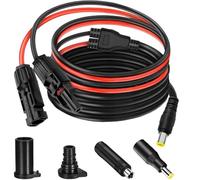 HAAMNING7 Solar Panel Adapter MC4 to DC 8mm Extension Cable Solar Connector to DC7909 Charger Cable with DC7909 to DC8020/DC5525 Connector for Portable Power Station Solar Generator