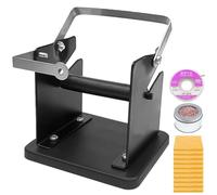 HAAMNING7 Solder Wire Reel Stand, Adjustable Solder Spool Holder with Brass Tip Cleaner, Cleaning Sponge and Desoldering Braid, Metal Soldering Station Accessory