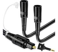 HAAMNING7 Toslink Splitter Digital Optical Audio Splitter 1 In 2 Out SPDIF Fiber Optic Cable with Toslink to Mini Adapter 1 Male Input 2 Female Output Support LPCM2.0 Doldy DTS For TV DVD