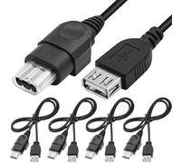 HAAMNING7 USB to for Xbox Converter Adapter Cable, USB-A Female to Original X-b-o-x Plug for xbox Gen.1 Console with OG Memory Card Port, Compatible with Guitar Hero Drums (4 Pack)