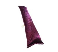 Haani Crushed Velvet Fabric Draught Excluder Decorative Simple Door or Window Draft Guard, Energy Saver. Noise, Dust, Door & Window wind Blocker (PLUM)