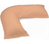 Haani V-Shaped Pillow, Poly Cotton Hollow Fiber Filled Support Pillow for Neck, Back & Shoulder Support Ergonomic V-Shaped Pillow with Removable Poly Cotton Pillowcase. (PEACH)