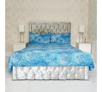 Haaq 100% Polyester Duvet Cover Set, Ultra-Soft, Easy-Care, and Lightweight Duvet Covers with Button Closure, Bedding Set Comes with a Duvet Cover and 2 Pillowcases.(mandala) (Single)
