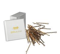 HAARallerliebst 50 Mini Hair Pins - 3.4 cm Small Bobby Pins - Gold Glitter - Hair Clips Women & Hair Pins in White Box - Perfect Hair Pin for Styling & Hold