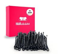 HAARallerliebst Small Bobby Pins Mini Pack of 100 Black 3.4 cm Short with Box for Storage (Box Colour: Pink)