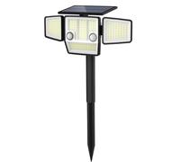 HAARAY Solar Light Outdoor Waterproof Motion Sensor Outdoor Lights with Stakes, 2500LM 236 LED 3 Heads Solar Powered Security Flood Lights, 360°Wide Lighting Angle Solar Lights for Outside (1 Pack)