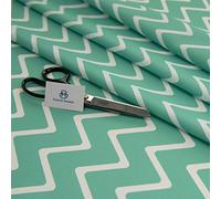 Haaris Imaan Arabesque Collection Printed Water Resistant Upholstery Fabric 1 Metre, Chevron Green