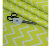 Haaris Imaan Arabesque Collection Printed Water Resistant Upholstery Fabric 1 Metre, Chevron Lime