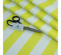 Haaris Imaan Arabesque Collection Printed Water Resistant Upholstery Fabric | Durable Fabric for Outdoor Furniture | Cushion Covers, Bench, Parasol | 1 Metre, Stripe Lime