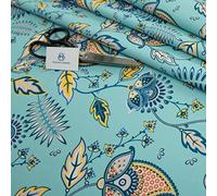 Haaris Imaan Ethnic Printed Water Resistant Upholstery Fabric | Durable Fabric for Outdoor Furniture | Cushion Covers, Bench, Parasol, Table Cloth | A4 Sample, Mughal
