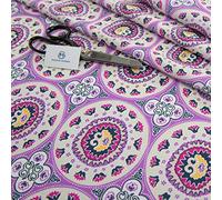 Haaris Imaan Ethnic Printed Water Resistant Upholstery Fabric | Durable Fabric for Outdoor Furniture | Cushion Covers, Bench, Parasol, Table Cloth | A4 Sample, Jaipur