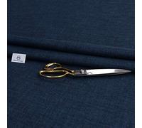 Haaris Imaan Linen-Look Upholstery Fabric | Fire Retardant Linen Fabric by The Metre | Durable, Soft & Breathable Sewing and Upholstery Material (Midnight Blue)