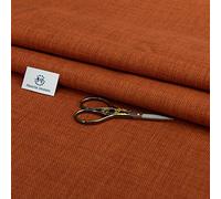 Haaris Imaan Linen-Look Upholstery Fabric | Fire Retardant Linen Fabric by The Metre | Durable, Soft & Breathable Sewing and Upholstery Material (Orange)
