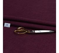 Haaris Imaan Linen-Look Upholstery Fabric | Fire Retardant Linen Fabric by The Metre | Durable, Soft & Breathable Sewing and Upholstery Material (Plum)