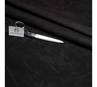 Haaris Imaan Luxory Faux Suede Upholstery Fabric | Soft, Durable, Fire Retardant Material for Sofas, Chairs, Cushions, Curtains | Sold by the Metre for Home Décor, Sewing, Car Seats & Crafting (Black)