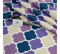 Haaris Imaan Moroccan Collection Printed Water Resistant Upholstery Fabric | Durable Fabric for Outdoor Furniture | Cushion Covers, Bench, Parasol | A4 Sample, Lantern Violet