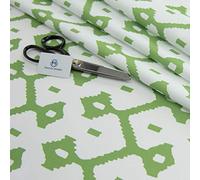 Haaris Imaan Moroccan Collection Printed Water Resistant Upholstery Fabric | Durable Fabric for Outdoor Furniture | Cushion Covers, Bench, Parasol | A4 Sample, Diamond Ivy