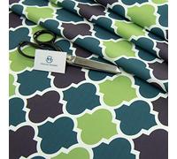 Haaris Imaan Moroccan Collection Printed Water Resistant Upholstery Fabric | Durable Fabric for Outdoor Furniture | Cushion Covers, Bench, Parasol | A4 Sample, Lantern Ivy