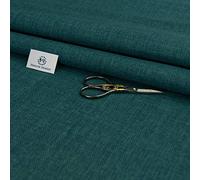 Haaris Imaan Soft Linen Plain Upholstery Fabric 270gsm. Premium Polyester Linen Effect Material. 145cm Wide Durable Upholstery Fabric. Fabric by The Metre UK. Cushions, Curtains & Upholstery (Teal)