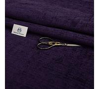 Haaris Imaan Soft Plain Chenille Velvet Upholstery Fabric | Fire Retardant | Shimmery Look | Fabric Per Metre | Curtain, Cushion, Reupholster, Soft Furnishings, Sofa (Purple)