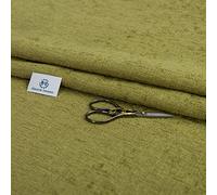 Haaris Imaan Soft Plain Chenille Velvet Upholstery Fabric | Fire Retardant | Shimmery Look | Fabric Per Metre | Curtain, Cushion, Reupholster, Soft Furnishings, Sofa (Lime)
