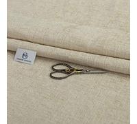 Haaris Imaan Soft Plain Chenille Velvet Upholstery Fabric | Fire Retardant | Shimmery Look | Fabric Per Metre | Curtain, Cushion, Reupholster, Soft Furnishings, Sofa (Cream)
