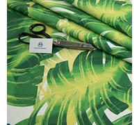 Haaris Imaan Tropical Collection Printed Water Resistant Upholstery Fabric | Durable Fabric for Outdoor Furniture | Cushion Covers, Bench, Parasol, Table Cloth | A4 Sample, Palm