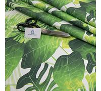 Haaris Imaan Tropical Print Water Resistant Fabric by the Metre - Durable Upholstery Fabric for Outdoor Furniture, Cushions, Sofa, Parasol, Table Cloth | Wipe Clean Home Décor Material Cacti Design
