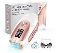 Haarlosy IPL Hair Removal Device - Painless Salon Quality Results at Home & Long Lasting Smoothness, Laser Hair Removal Device for Women and Men, Face, Bikini Line and Body, 5 Levels, Bright Rose