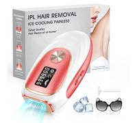 Haarlosy IPL Laser Hair Removal Device for Women and Men, Ice Cooling Painless Hair Remover Machine for Salon Quality Long Lasting Results at Home, for Face, Bikini Line, Armpit, Leg, Body, Red
