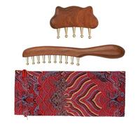 Haarmassage Bürste Set - Kopfhautbürste Mit Breitzahn Kamm Aus Messing, dert Entspannung Und Haarwuchs, Sanfte Massage Mit Komfortablem Griff | Geeignet Für Frauen Langes Kurzes Lockiges Glattes Ha