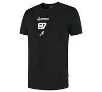 Haas F1 Team Racing T-Shirt, Official 2025 Oliver Bearman #87 Driver Collection, Black and White (UK, Alpha, L, Regular, Regular, Black)
