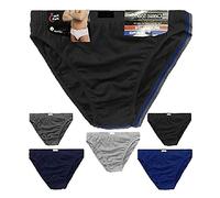 HAAS TRADING® Mens Classic Ribbed Cotton Briefs Boys Fancy Sports Underwear Slips Pants (XXXXL (48-50), 6 Pairs)