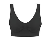 HAAS TRADING® Seamless Padded Bra for Women, Bralettes Comfort Bra Top Ladies Double Lined Sports Bra S-3XL (XXX-Large (52-54"), Black)