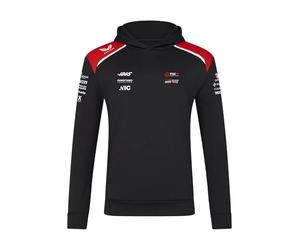 Haas, Unisex, Overhead Hoodie, Caviar/Flame Scarlet, M