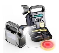 HAASHADA LED Searchlights Spotlight,15- In-1 Multi-Functional Tool Kits, 20000LM 5 Modes Rechargeable LED Flashlight with Tool Sets Tape Measure Knife Screwdriver Handle for Home Outdoor Emergency