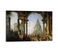 HAATTI Alexander The Great At The Tomb of Achilles Famous City By Giovanni Paolo Panini Poster Art Canvas Painting Decor Wall Print Photo Gifts Home Modern Decoratives 16x24inch(40x60cm)