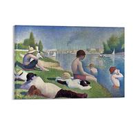 HAATTI Bathers at Asnières By Georges Seurat Poster Picture Print Wall Art Painting Canvas Artworks Gift Idea Room Aesthetic 08x12inch(20x30cm)