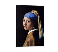 HAATTI Girl with A Pearl Earring By Johannes Vermeer Poster Canvas Wall Art Decorative Bedroom Modern Home Print Picture Artworkss 24x36inch(60x90cm)