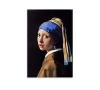 HAATTI Girl with A Pearl Earring By Johannes Vermeer Poster Picture Print Canvas Wall Paint Arts Decor Modern Home Artworks Gift Idea 08x12inch(20x30cm)