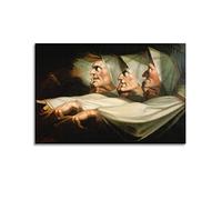 HAATTI Henry Fuseli 'Macbeth', Act I, Scene 3, The Weird Sisters Poster Bright Clear Wall Art Painting Canvas Gift Living Room Prints Bedroom Decor Artworks 08x12inch(20x30cm)