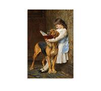 HAATTI Naughty Boy Or Compulsory Education By Briton Riviere Poster Art Canvas Painting Decor Wall Print Photo Gifts Home Modern Decoratives 20x30inch(50x75cm)