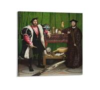 HAATTI The Ambassadors By Hans Holbein The Younger Poster Canvas Wall Art Decorative Bedroom Modern Home Print Picture Artworkss 12x12inch(30x30cm)