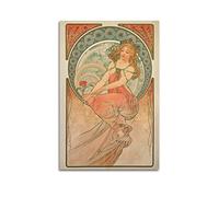 HAATTI The Arts Painting By Alphonse Mucha Poster Canvas Wall Art Prints Gifts Photo Picture Paintings Room Decor Home Decorative 16x24inch(40x60cm)
