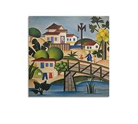 HAATTI The Papaya Tree By Tarsila Do Amaral Poster Painting On Canvas Wall Art Scroll Picture Print Living Room Walls Decor Homes 28x28inch(70x70cm)